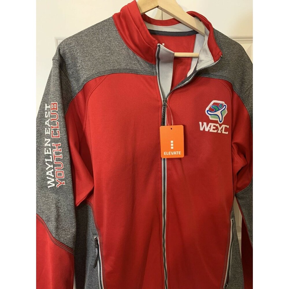 New microfiber Hoodie by Elevate unisex Waylen East Youth‎ Club Sz L Orange Gray